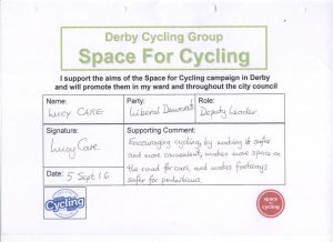 Councillor Lucy Care pledge